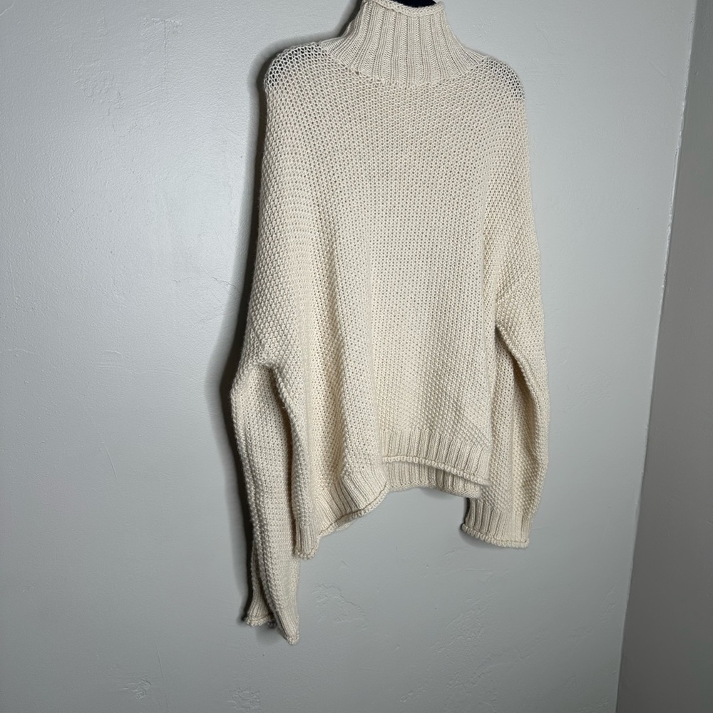 Reformation Ivory Mock Neck Baby Alpaca Cream Knit Sweater - Picture 6 of 8